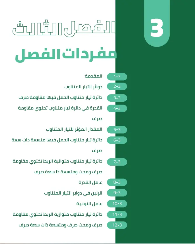 وزاريات كلاميات الفصل الثالث فيزياء السادس العلمي 2027 (التيار المتناوب)- pdf